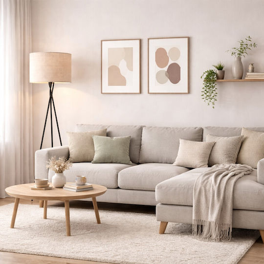 VenCore Floor Lamp H160xL40cm with Socket for E27 Bulb White
