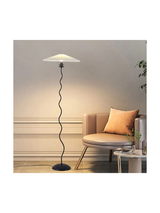 Vencore Curion Black 6091-20009 Modern Floor Lamp Single Light Black Aluminum Beige Shade Base-Socket 1xe27 Φ40 X H155cm 6091-20009