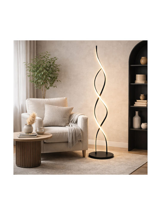 VenCore LED Lampadare De Podea Înălțime 105xLungime 25cm Cu Bianco Reglabil Negru