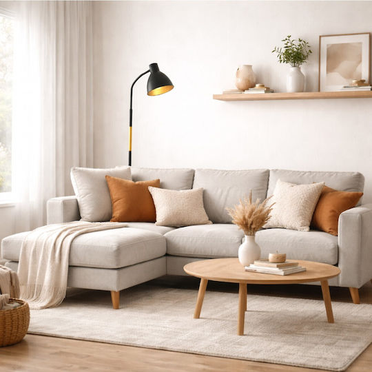 VenCore Floor Lamp H150xL23cm with Socket for E27 Bulb Gold
