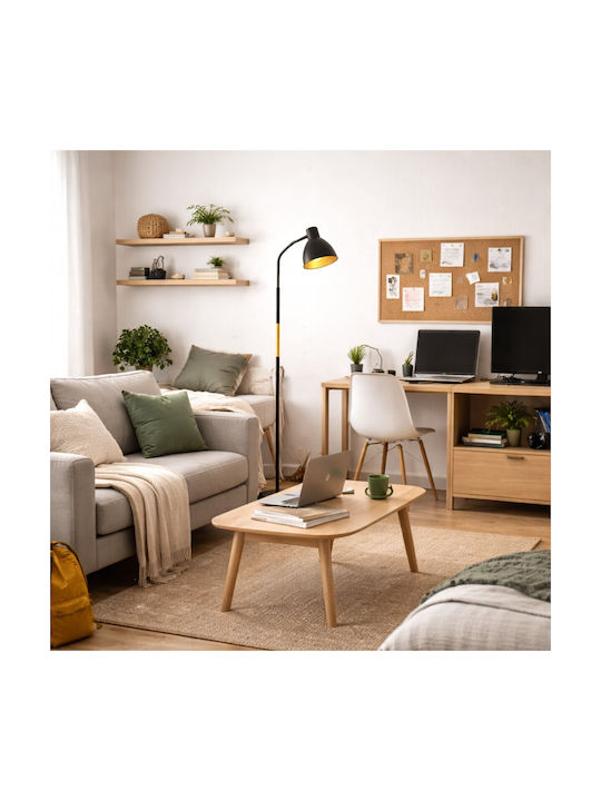 VenCore Floor Lamp H150xL23cm with Socket for E27 Bulb White