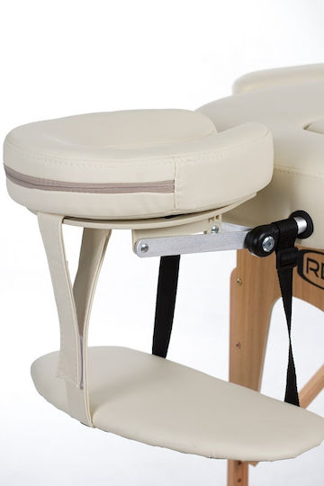Rest Pro Vip Oval 2 Wooden Folding Beige Massage and Physiotherapy Bed 192x70cm
