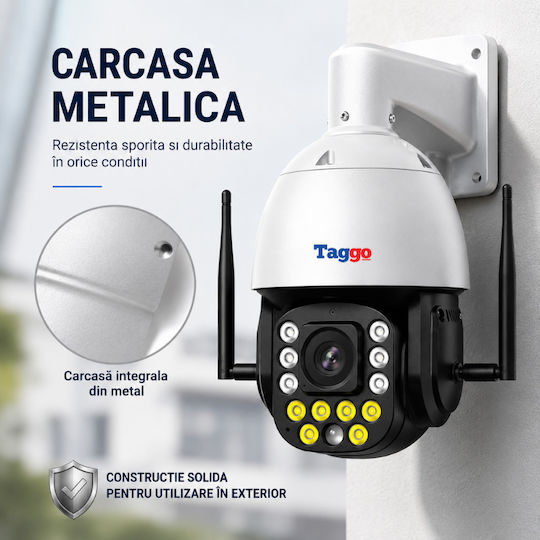 Taggo Taggo-Pro80-99X-Wi-Fi Cameră de Supraveghere Wi-Fi 4K Impermeabilă cu Comunicare Bidirecțională