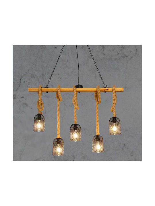 Boho Grid Pendant Light for 12 E27 Bulbs 110x60cm
