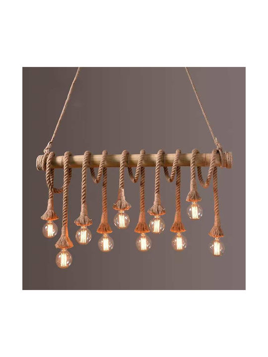 Boho Grid Pendant Light with E27 Socket 80x30cm