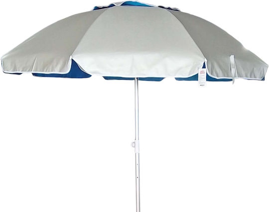 Mega Bazaar Folding Aluminum Beach Umbrella Diameter 2m with Blue Air Duct