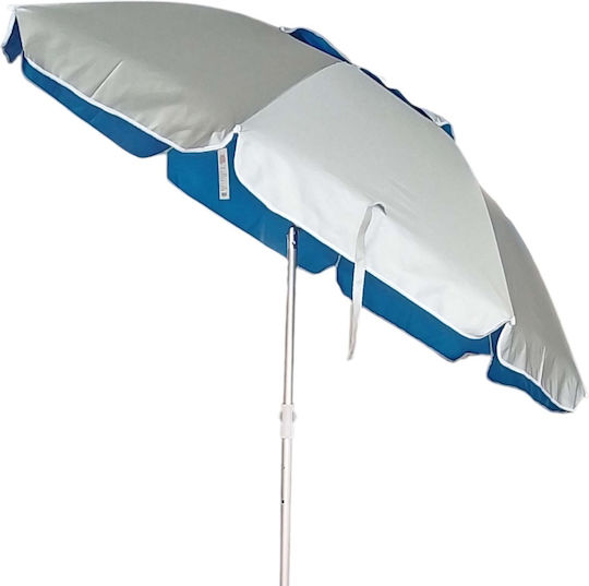 Mega Bazaar Folding Aluminum Beach Umbrella Diameter 2m with Blue Air Duct