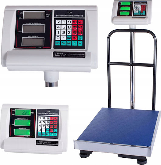 Verk Group Cântar Electronic cu Coloană cu Capacitate de Cântărire 300kg și Precizie 50gr