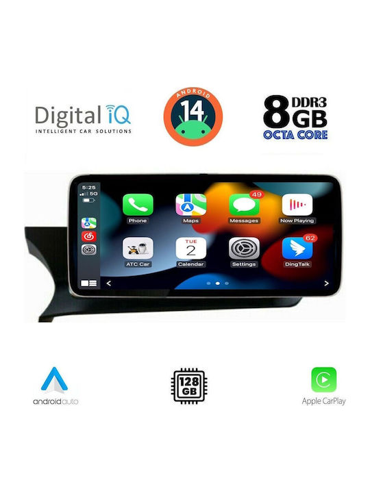 Digital IQ Sistem Audio Auto Pentru Mercedes-Benz Clasa C 2012-2014 Bluetooth USB Wi-Fi GPS Apple CarPlay Android Auto Cu Ecran Tactil 12.3