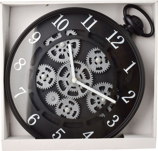 Mondex Ceas de perete silențios negru 30x37cm