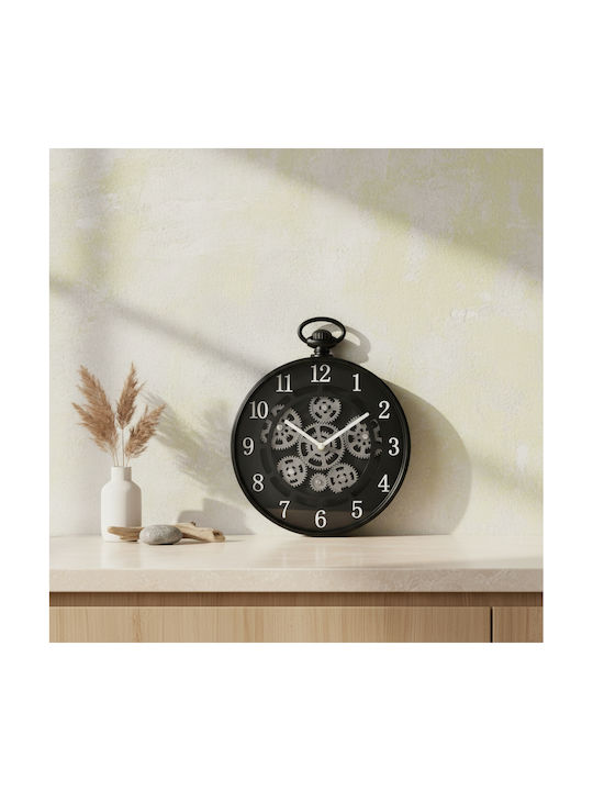 Mondex Leise Wanduhr Schwarz 30x37cm