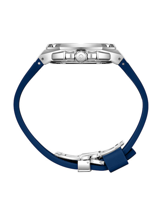 Quantum Adrenaline Ceas Bărbați 41mm Baterie Cu Curea Din Cauciuc Albastră