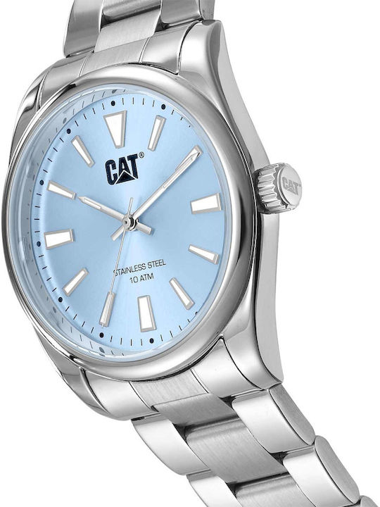 CAT Damenuhr 36mm Batterie mit Silber Metall-Armband