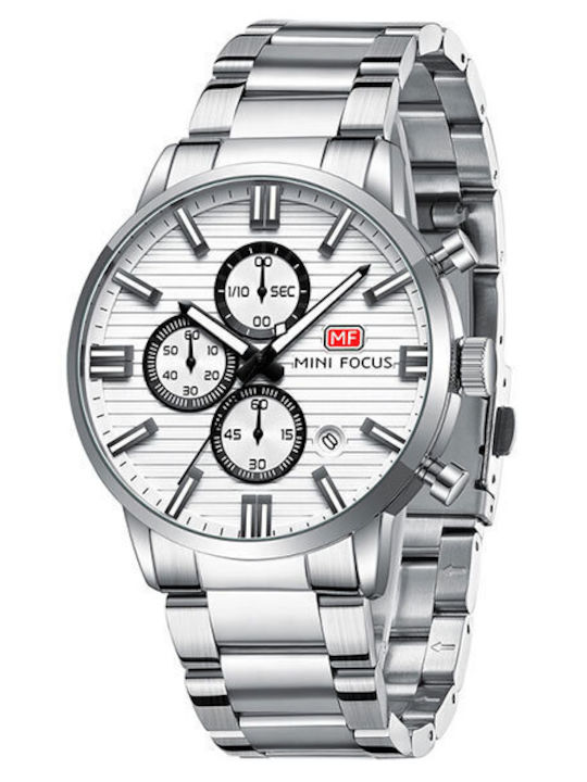 Mini Focus Damenuhr Batterie mit Silber Metall-Armband