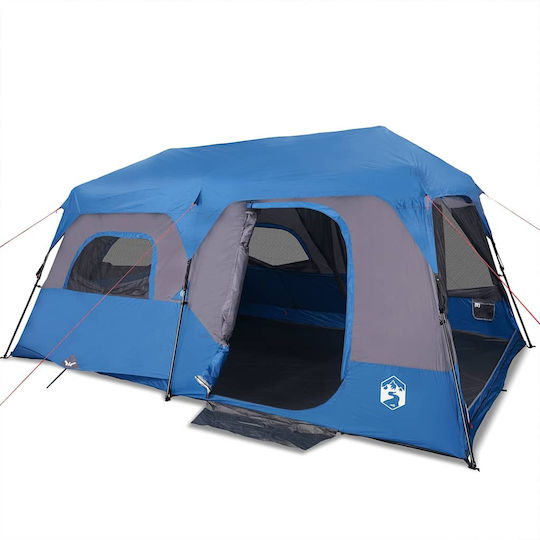 vidaXL Camping Tent Blue for 9 People 441x288x217cm