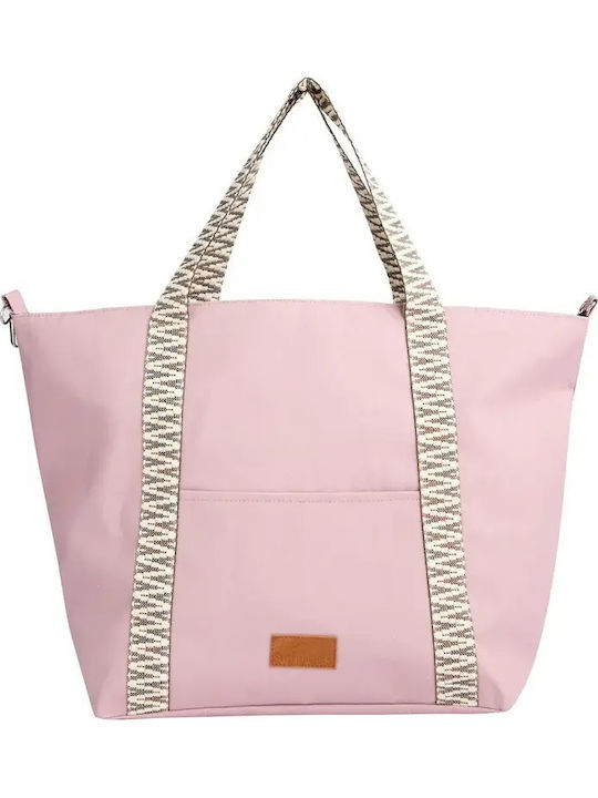 Achilleas Accessories Πετσετέ Τσάντα Θαλάσσης Ροζ