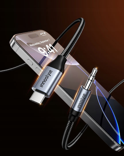 Innostyle Cable USB-C male - 3.5mm Γκρι 1m A140GY