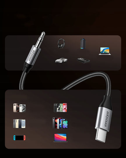 Innostyle Cable USB-C male - 3.5mm Γκρι 1m A140GY