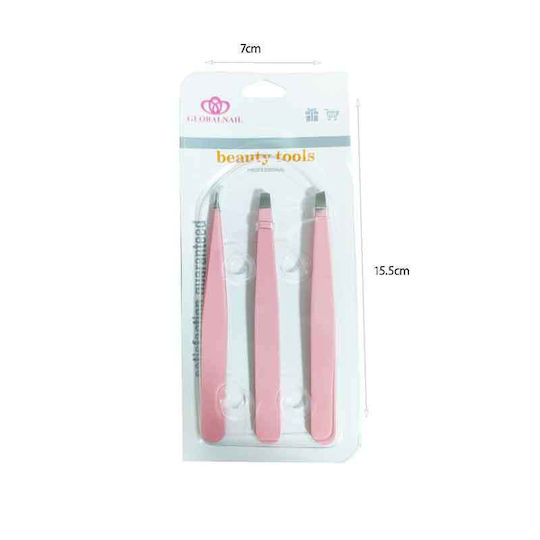 Globalnail Set Eyebrow Tweezers 3 Pieces Beauty Tools Eyebrow Tweezers
