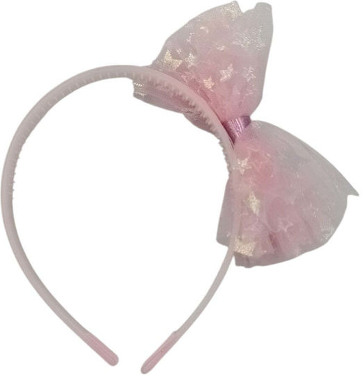 Headband Bow Tulle Stars 3 Colours Fuchsia