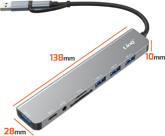 Linq Multimedia Hub Adaptor Multiport 8 în 1 5gbps Funcție OTG