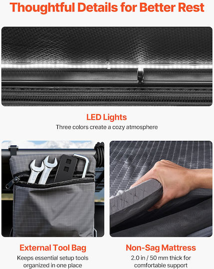 Vevor Cort Camping Pop Up Pentru Automobil Gri Cu Dublu Material