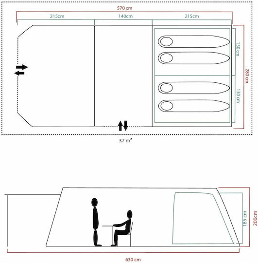 Coleman FastPitch Victoria Falls Campingzelt für 4 Personen