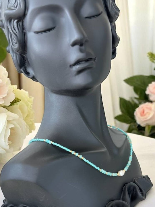 Ezera Choker από Επιχρυσωμένο Ασήμι Μπλε