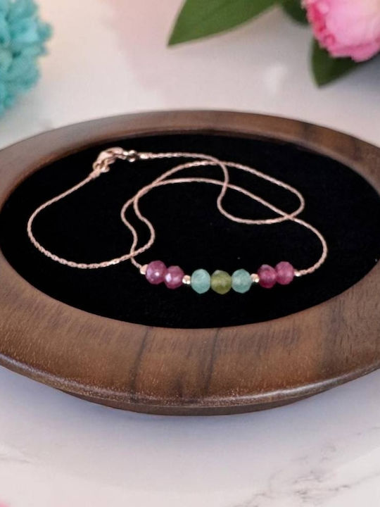 Ezera Choker Din Argint Roz Plăcat Cu Aur