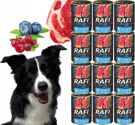 Rafi Hrana Umedă Pentru Câini Dietetică Cu Miel Fără Cereale 12x400gr