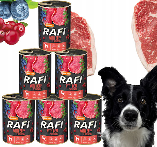 Rafi Nasses Hundefutter Dose Diät mit Rindfleisch ohne Getreide 6x400gr