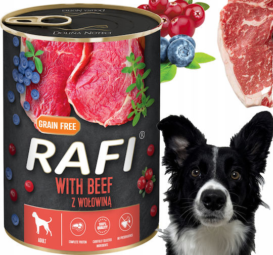 Rafi Nasses Hundefutter Dose Diät mit Lamm und Rindfleisch ohne Getreide 24x400gr