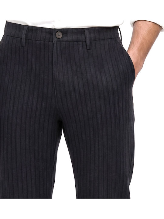 Pisa Men's Chino Elastic Slim Fit Grey Black Trousers