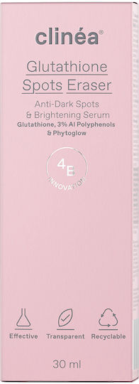Clinea Glutathione Spots Eraser Face Serum with Hyaluronic Acid for Detoxifying & Brightening 30ml