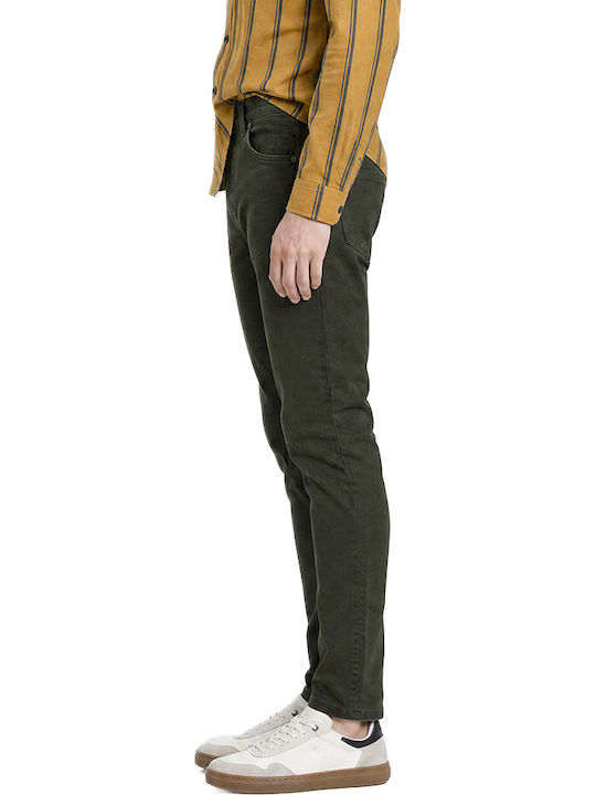 Chino Trousers Elastic in Skinny Fit Khaki