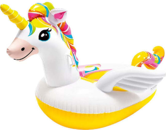 Saltea Gonflabilă Unicorn De Călărit 226 X 173 X 97 Cm Plutitor Pentru Piscină Ideal Pentru Plajă Piscină Albă