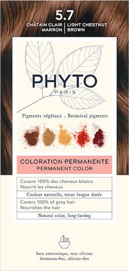 Phyto Phytocolor Hair Dye No Ammonia 5.7 Light Brown Mahogany 50ml