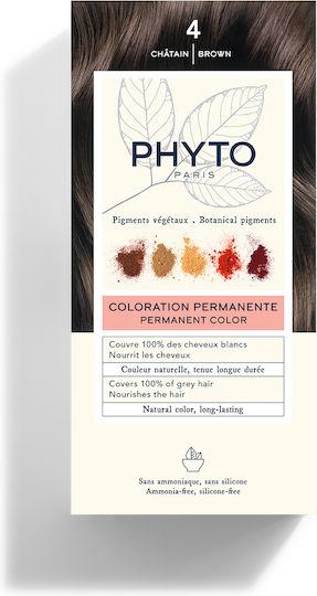 Phyto Phytocolor Βαφή Μαλλιών Χωρίς Αμμωνία 4.0 Καστανό 50ml