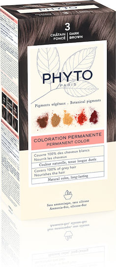 Phyto Phytocolor Hair Dye No Ammonia 3.0 Dark Brown 50ml