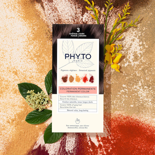 Phyto Phytocolor Hair Dye No Ammonia 3.0 Dark Brown 50ml