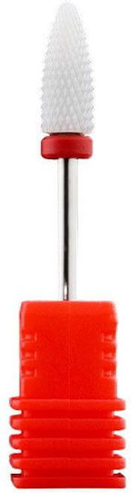 Ceramic Nail Drill Bit Flame Shape Red