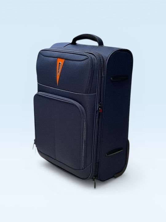 Diplomat Venice Reisekoffer Kabine Stoff Blau mit 2 Räder Höhe 55cm