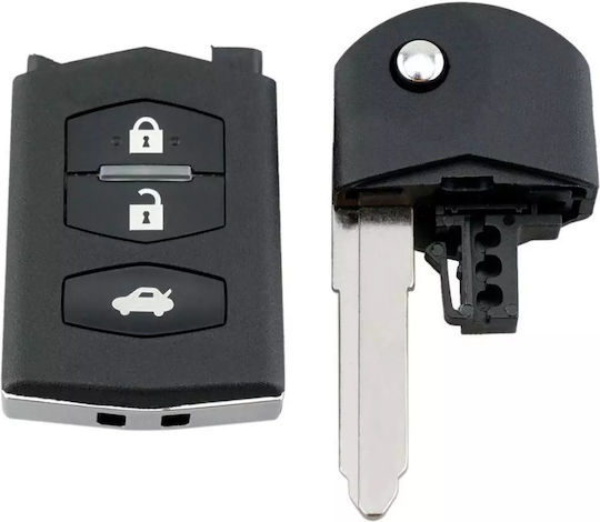 Husă Pliabilă Completă Pentru Cheie Auto Techstar 3 Butoane 433mhz Ske126-01 Id63 Cip 80bit Compatibil Mazda 2 3 5 6 8 Baterie Inclusă