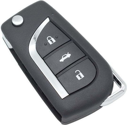 Techstar Husă Pliabilă Pentru Chei Cu 3 Butoane Compatibilă Toyota Prius – Lamă Va2