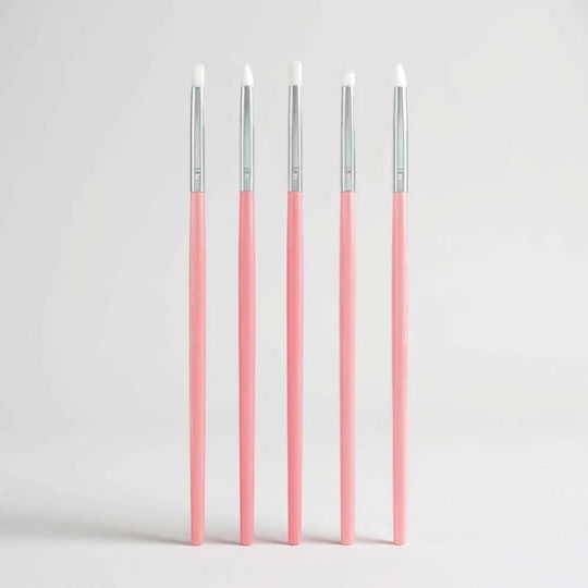 Wd Nail Art Silikon Pinsel Set Nagelkunst Pinsel Silikon 5 Stück Rosa