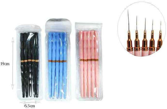 Nail Art Brush Set Fine Tip 5 Pieces – Nail Art Brush Set 5pcs
