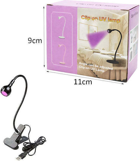 UV Nail Lamp 3W with Clip Black
