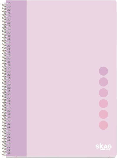 Skag Spiral Notebook Ruled B5 90 Sheets 3 Subjects Pastel Vibe