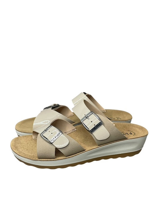 Кожени Дамски Анатомични Сандали Flatforms Бежови ГΥ-08457-24-4