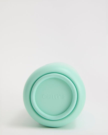 Chilly's Series 3 Flip Бутилка Термос Неръждаема стомана Без BPA 500ml Опалово зелено с Мундщук, Примка и Сламка